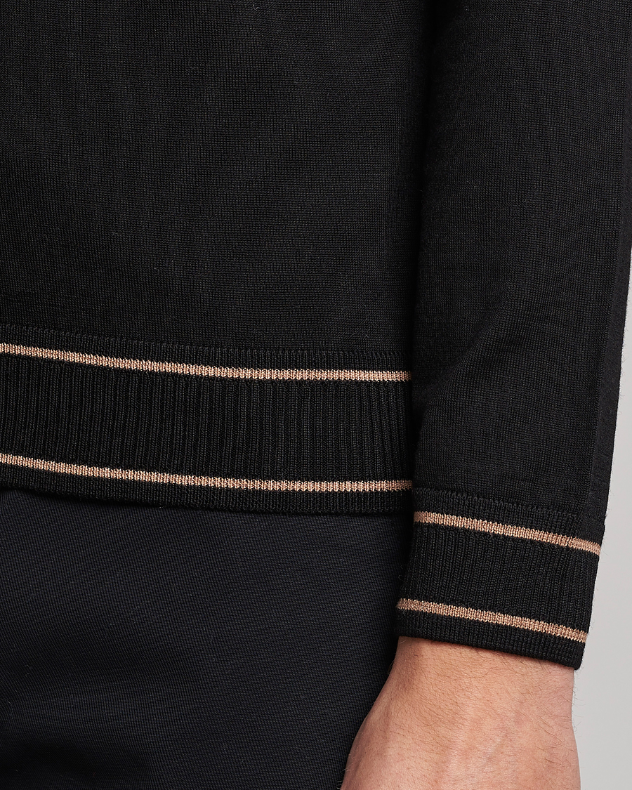 Mies | Puserot | BOSS BLACK | Favino Knitted Mock Neck Sweater Black