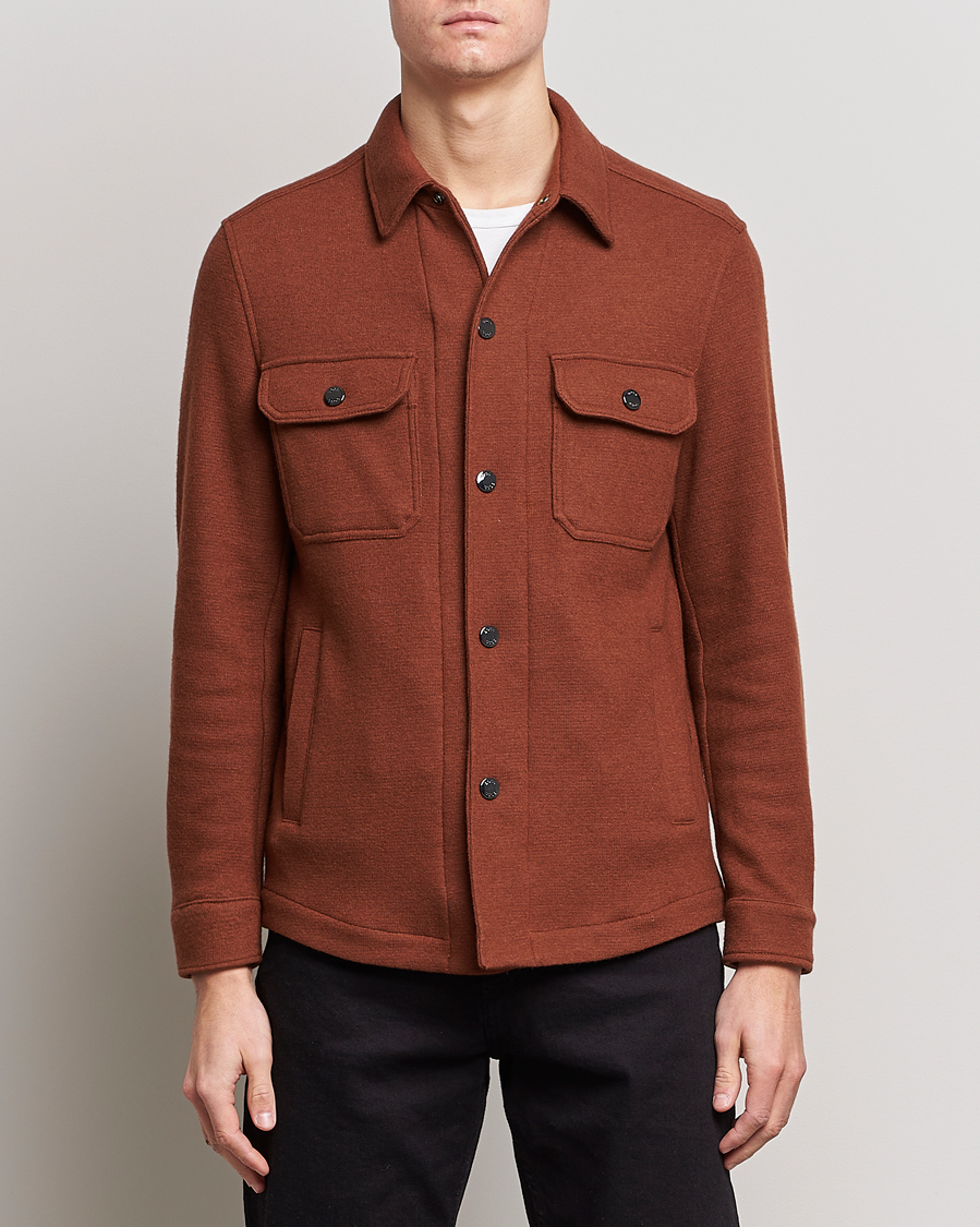 Mies | Paitatakit | BOSS BLACK | Carper Wool Overshirt Medium Brown