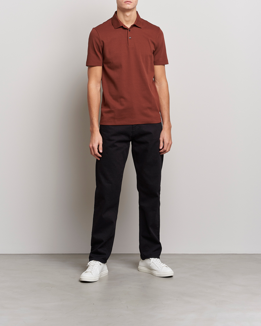 Mies | Pikeet | BOSS BLACK | Pitton Waffle Polo Medium Brown