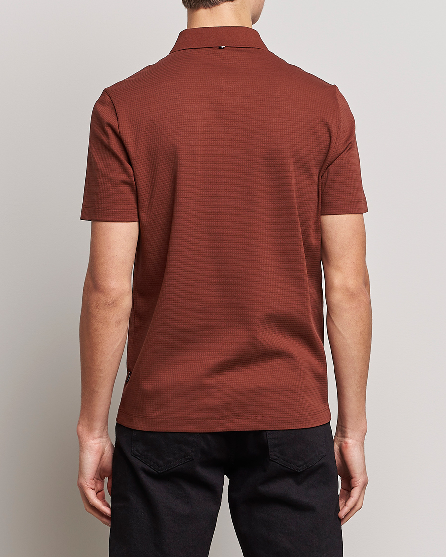 Mies | Pikeet | BOSS BLACK | Pitton Waffle Polo Medium Brown