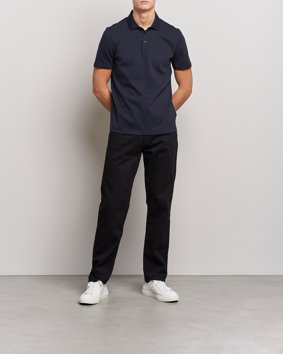 Mies | Pikeet | BOSS BLACK | Pitton Waffle Polo Dark Blue