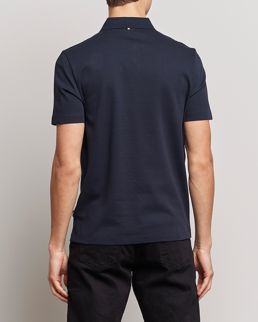 Mies | Pikeet | BOSS BLACK | Pitton Waffle Polo Dark Blue