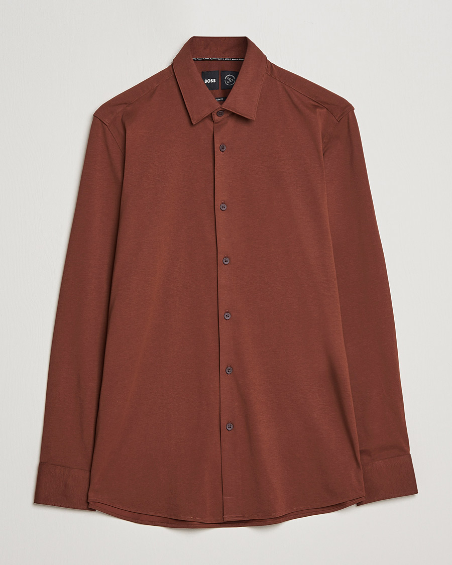 Mies | Kauluspaidat | BOSS BLACK | Hank 4-Way Stretch Shirt Medium Brown