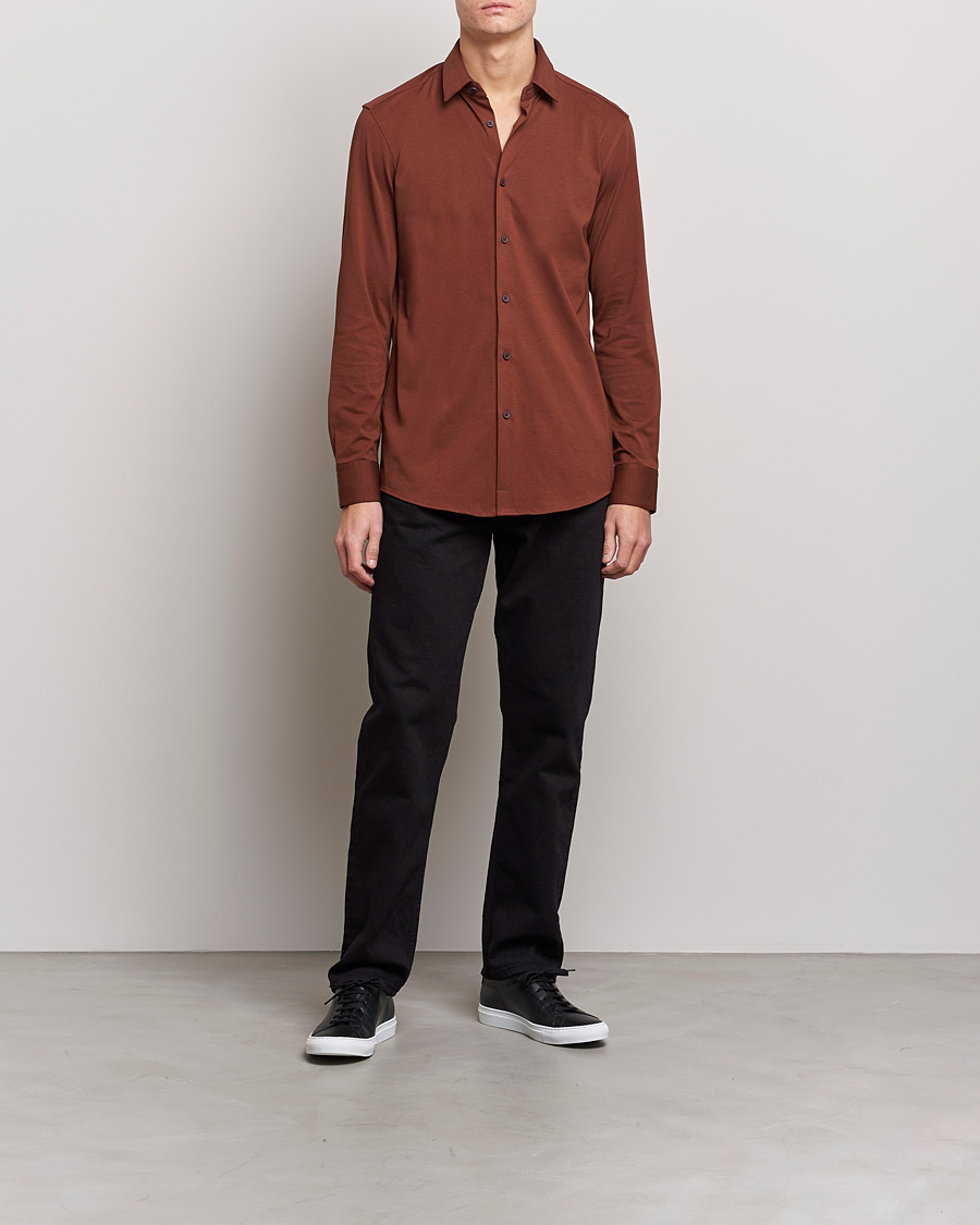 Mies | Kauluspaidat | BOSS BLACK | Hank 4-Way Stretch Shirt Medium Brown