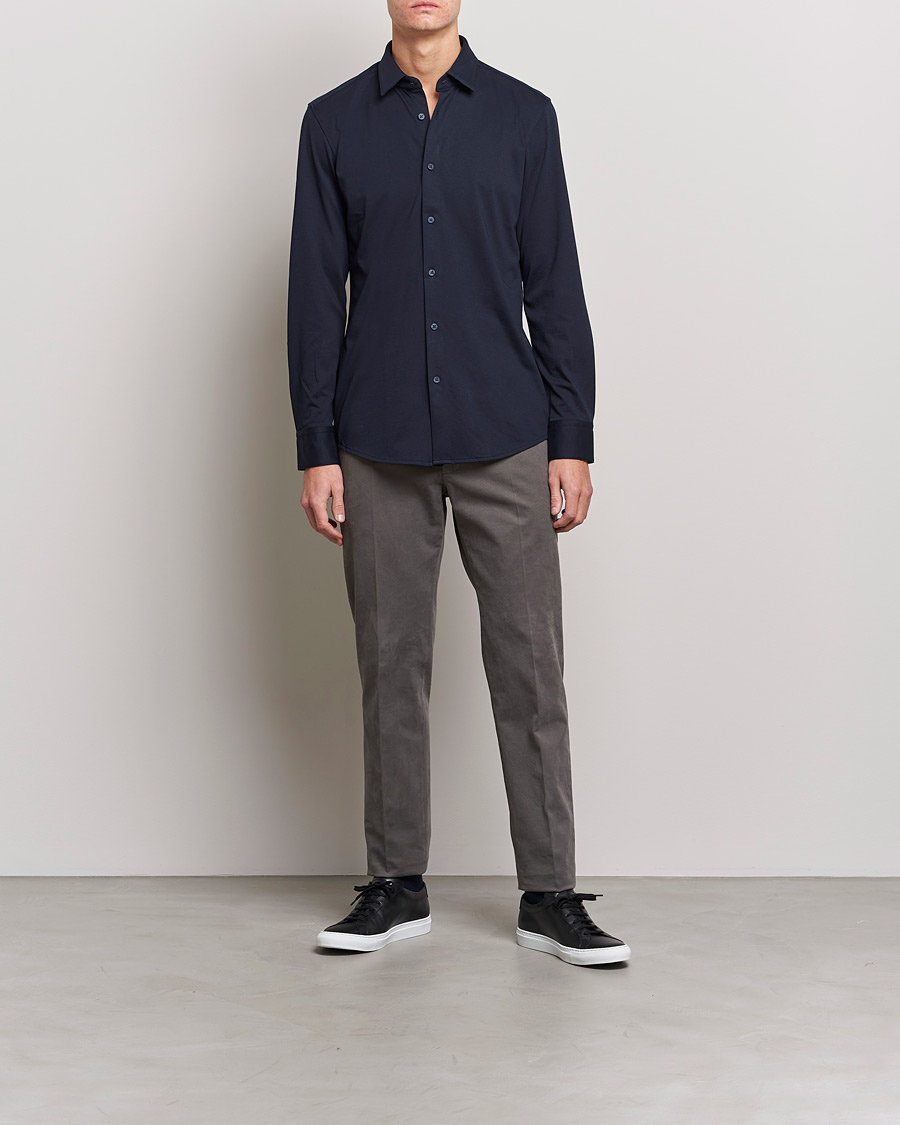 Mies | Kauluspaidat | BOSS BLACK | Hank 4-Way Stretch Shirt Dark Blue
