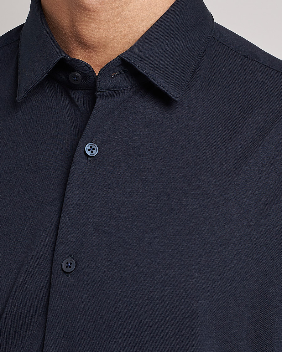 Mies | Kauluspaidat | BOSS BLACK | Hank 4-Way Stretch Shirt Dark Blue