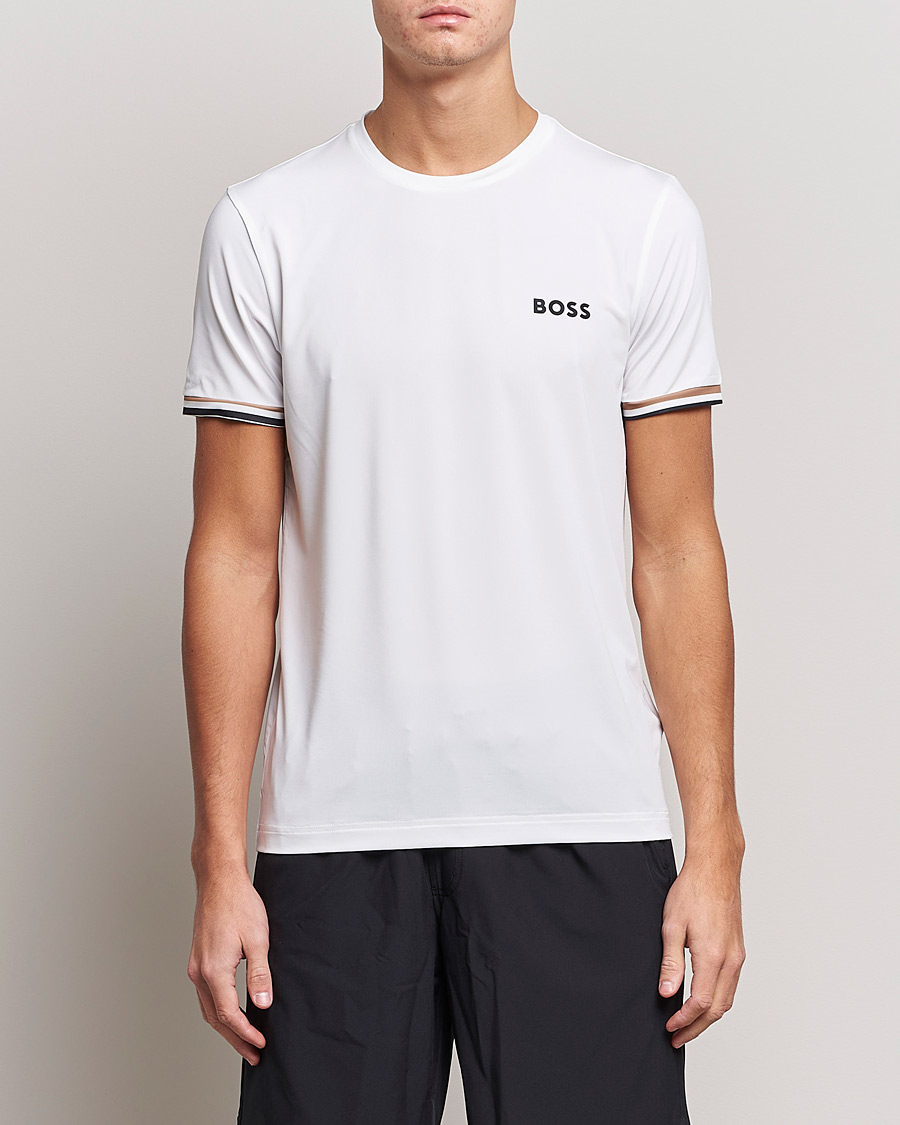 Mies |  | BOSS Athleisure | Performance MB Crew Neck T-Shirt White
