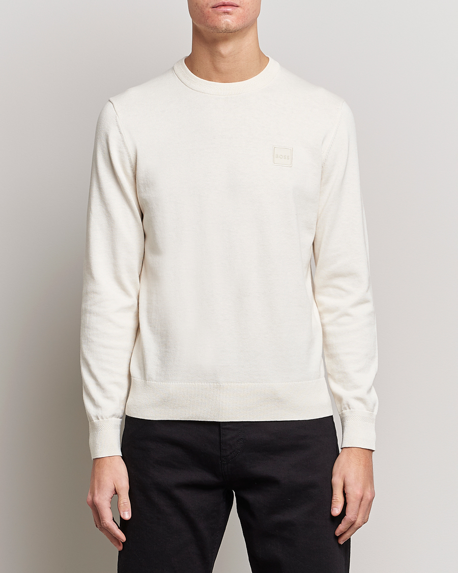 Mies | Neuleet | BOSS Casual | Kanovano Knitted Sweater Open White