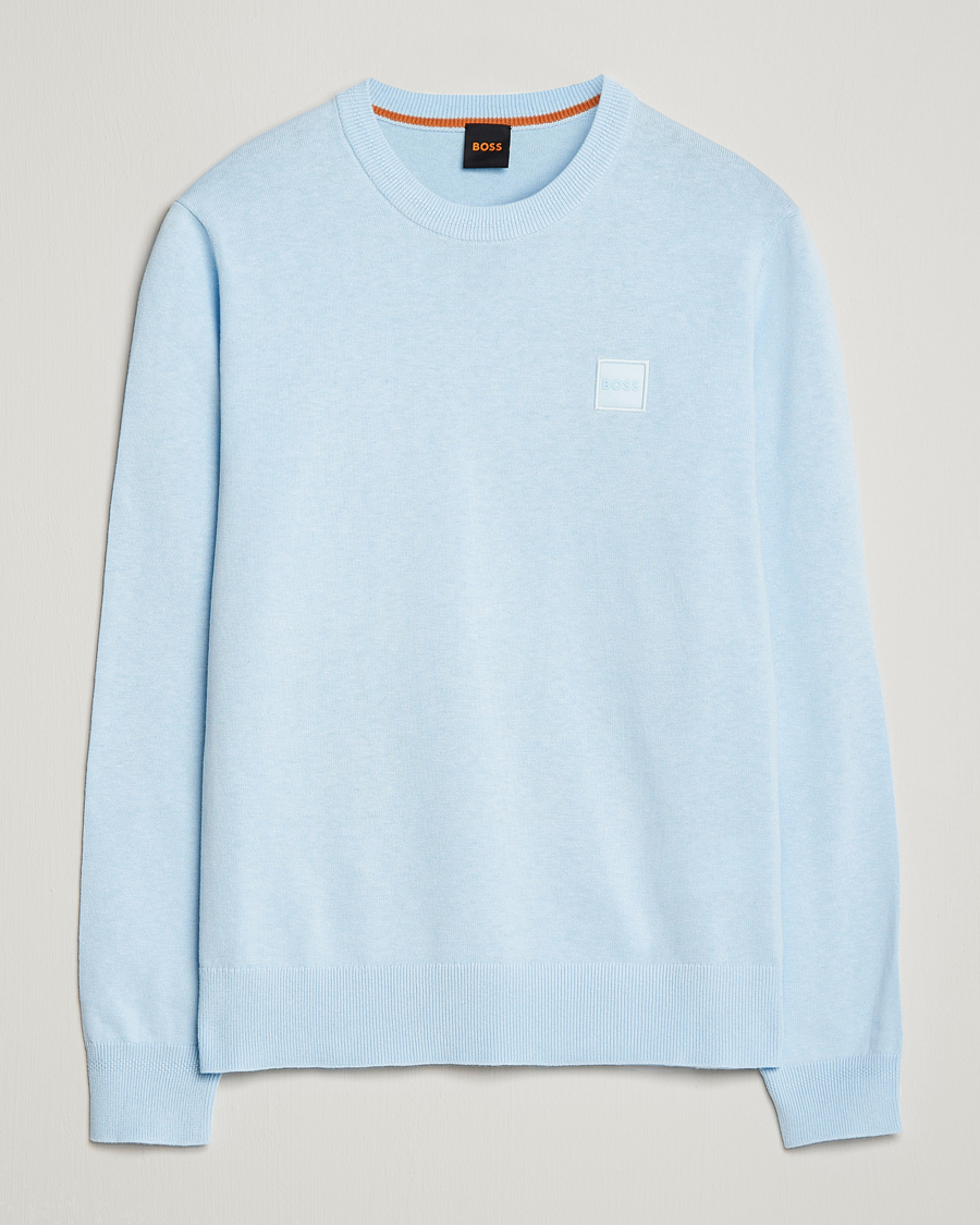 Mies | Puserot | BOSS ORANGE | Kanovano Knitted Sweater Open Blue