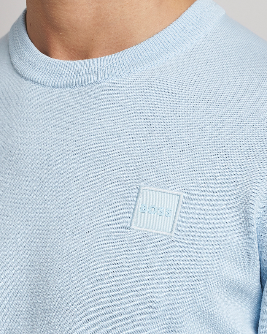 Mies | Puserot | BOSS ORANGE | Kanovano Knitted Sweater Open Blue