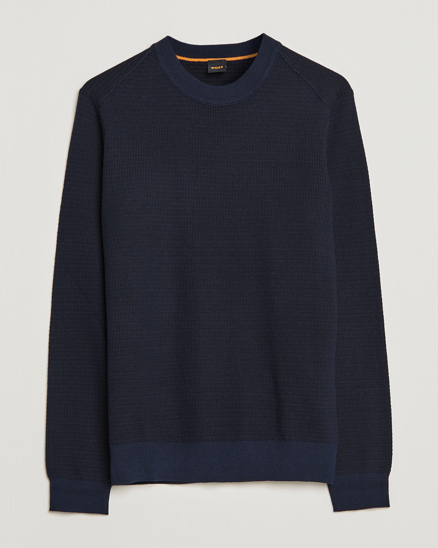 Mies | Puserot | BOSS ORANGE | Abovemo Knitted Sweater Dark Blue