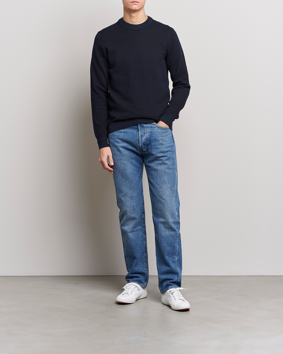 Mies | Puserot | BOSS ORANGE | Abovemo Knitted Sweater Dark Blue