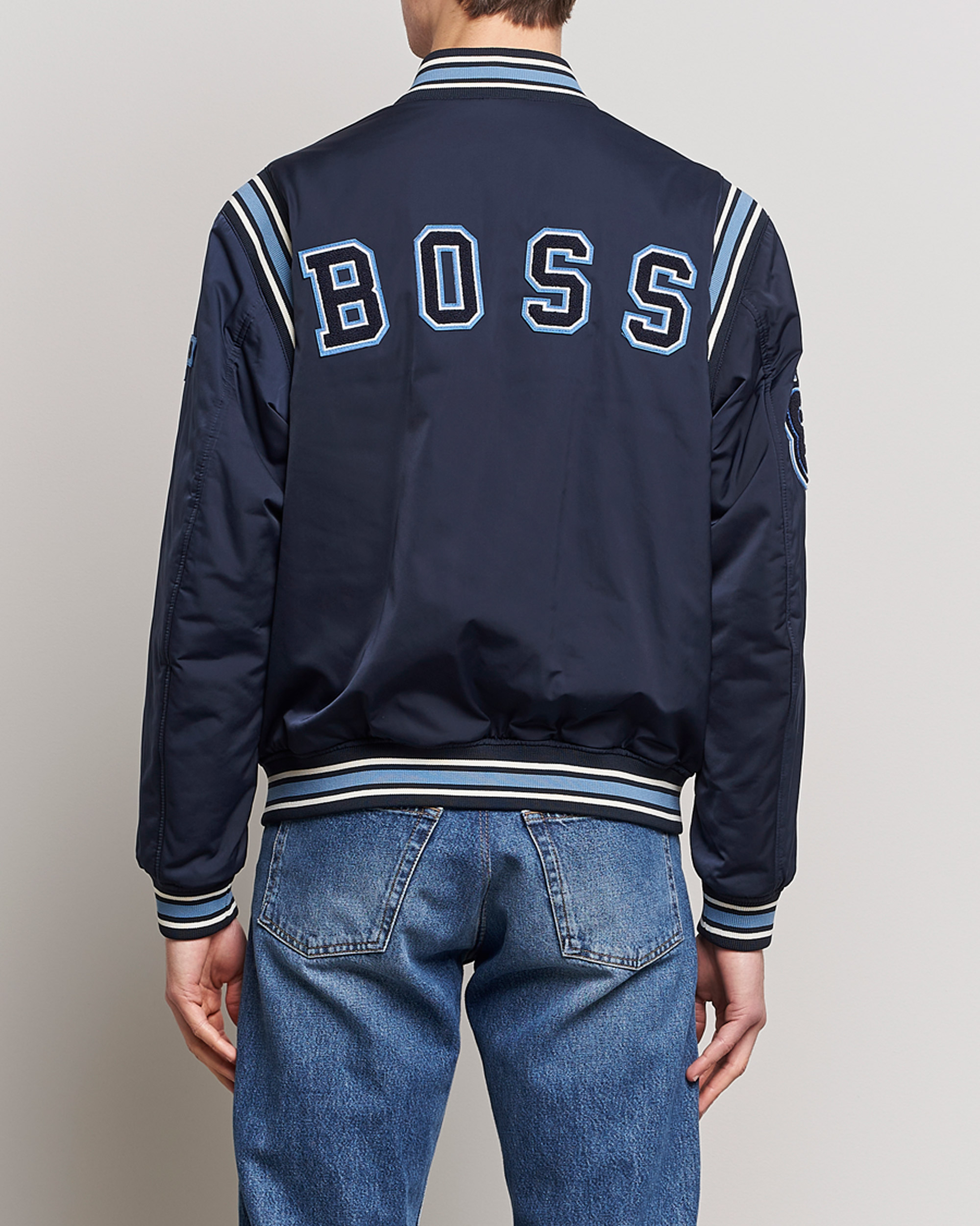 Mies | Takit | BOSS ORANGE | Oronzo Varsity Bomber Jacket Dark Blue