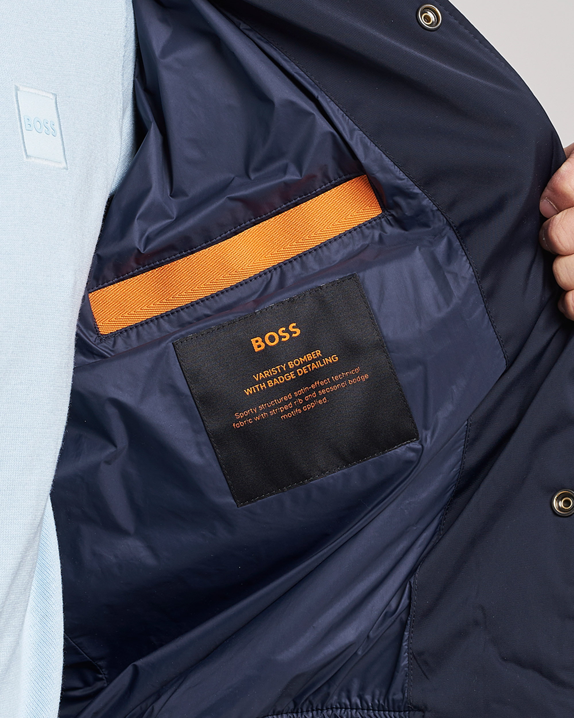 Mies | Takit | BOSS ORANGE | Oronzo Varsity Bomber Jacket Dark Blue
