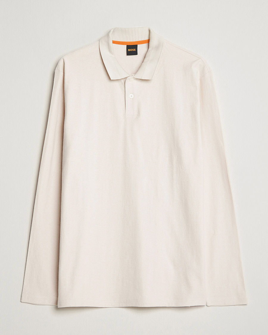 Mies | Puserot | BOSS ORANGE | Pecollege Knitted Polo Open White