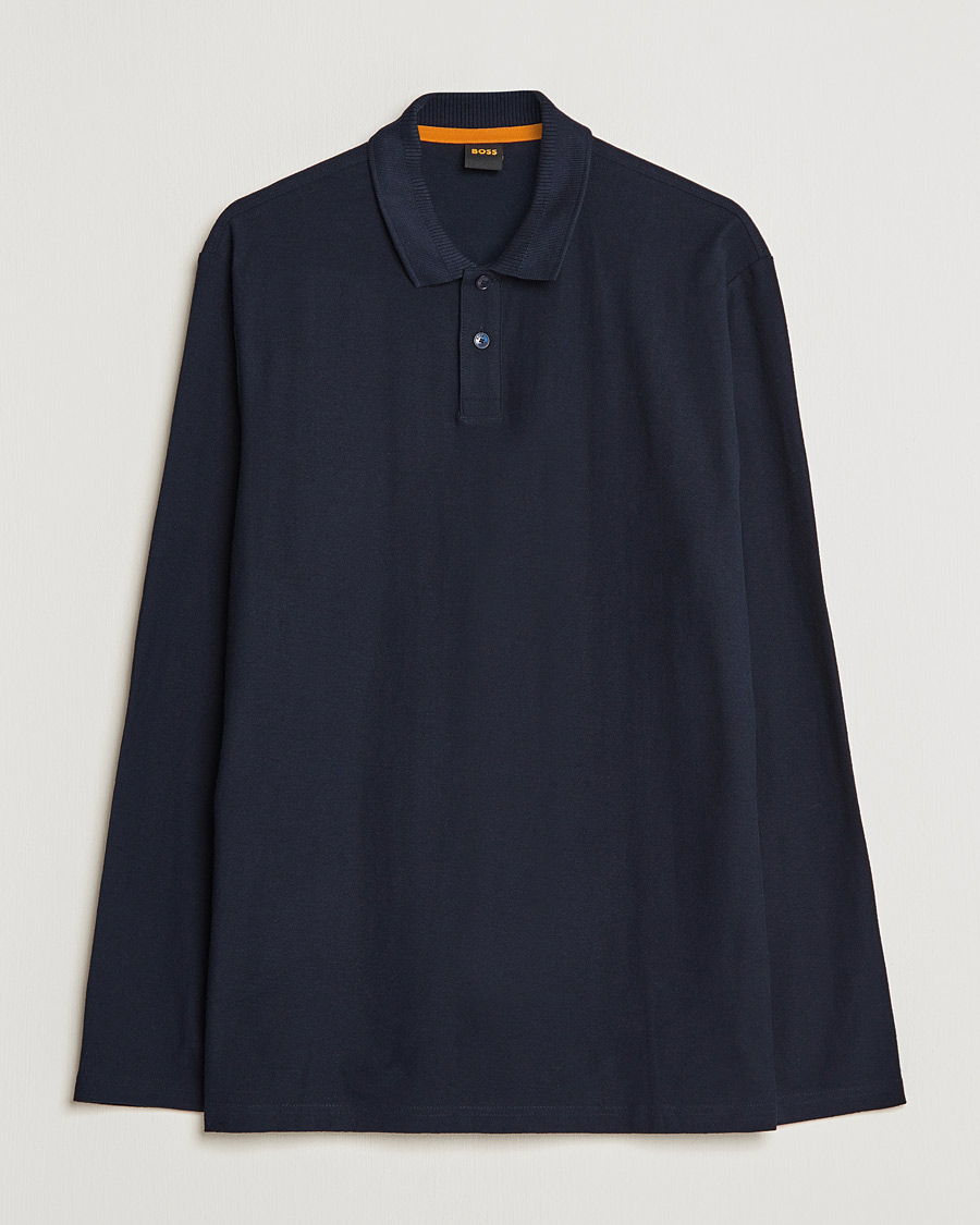 Mies | Puserot | BOSS ORANGE | Pecollege Knitted Polo Dark Blue