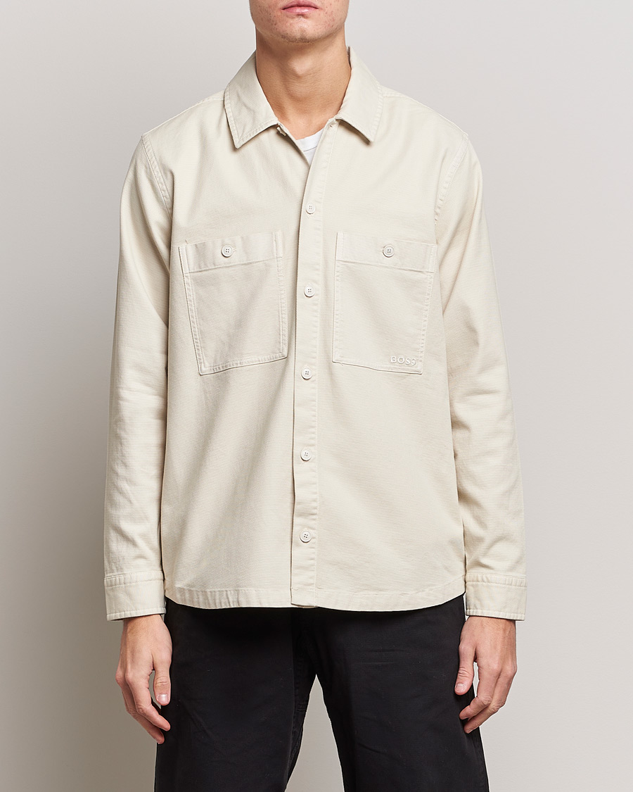 Mies | Overshirts | BOSS ORANGE | Locky Pocket Overshirt Open White