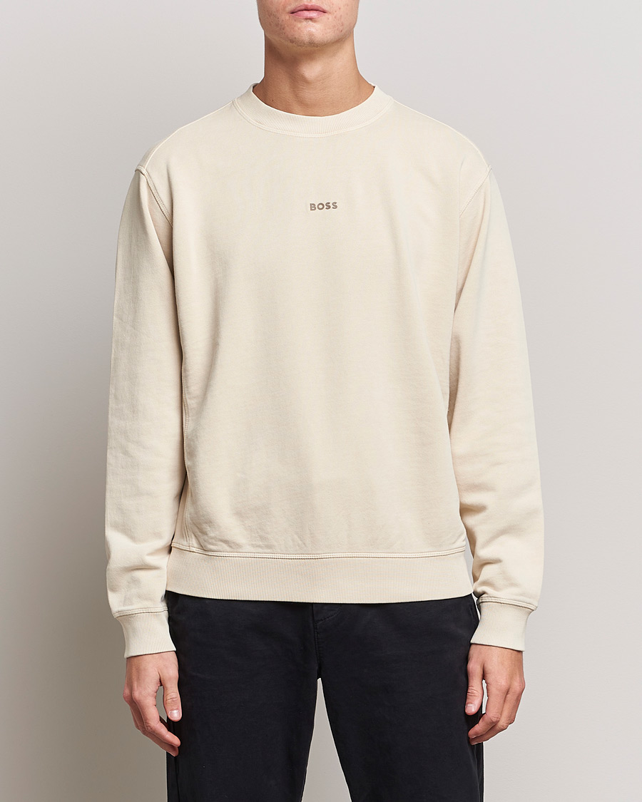 Mies |  | BOSS Casual | Wefade Logo Sweatshirt Open White