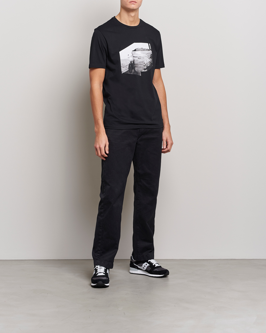 Mies | T-paidat | BOSS ORANGE | Teglow Photoprint Crew Neck T-Shirt Black