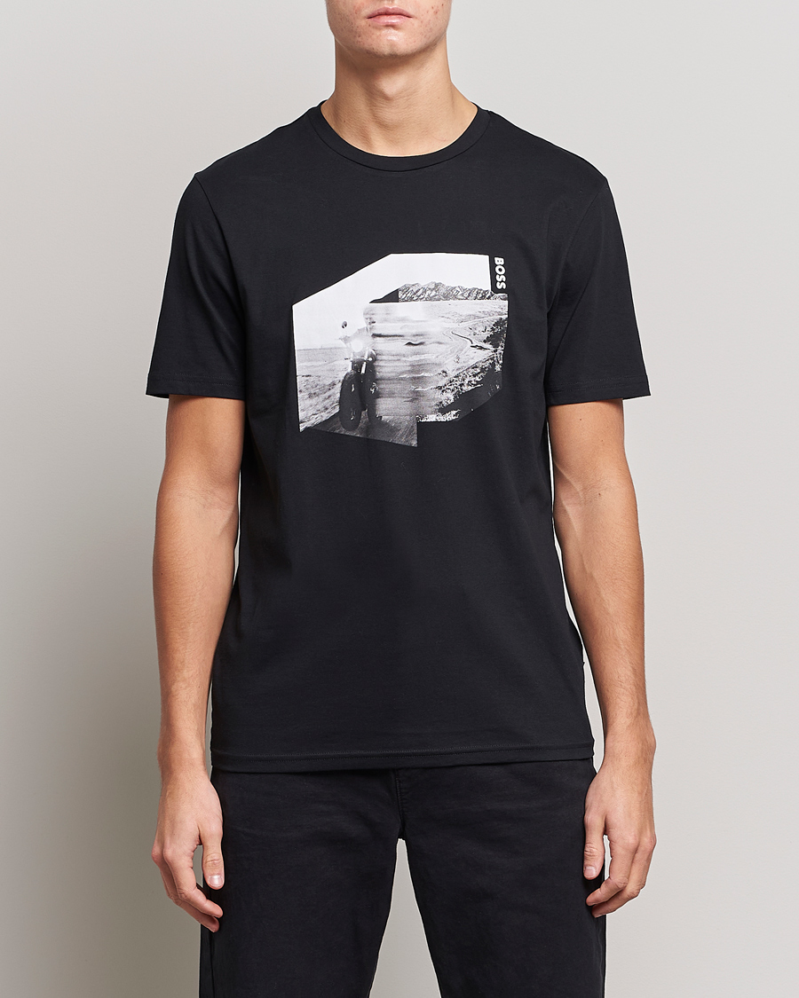 Mies |  | BOSS ORANGE | Teglow Photoprint Crew Neck T-Shirt Black