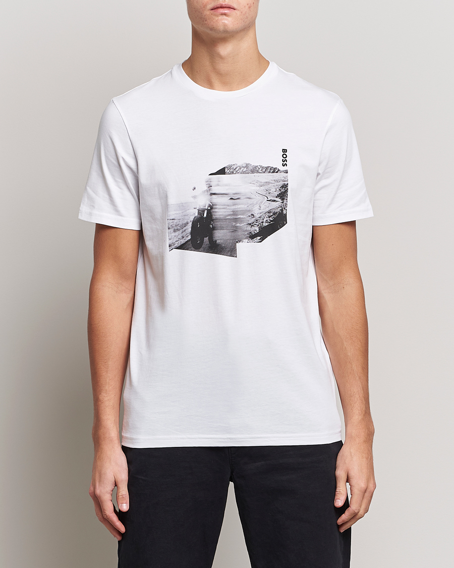 Mies | BOSS ORANGE | BOSS ORANGE | Teglow Photoprint Crew Neck T-Shirt White