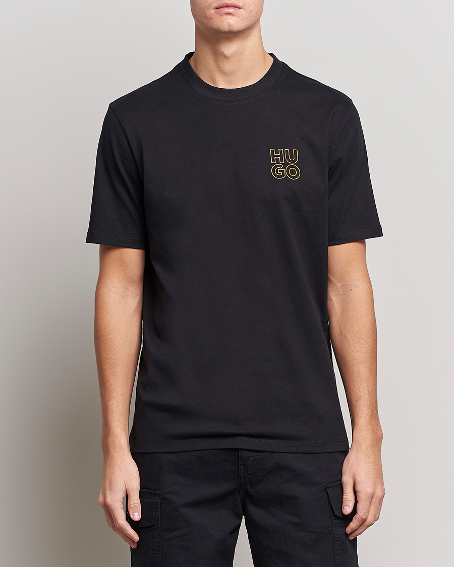 Mies | HUGO | HUGO | Daiman Logo Crew Neck T-Shirt Black