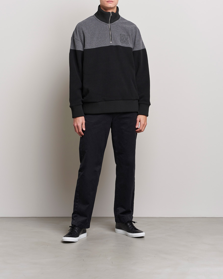 Mies |  | HUGO | Dorpin Half Zip Sweater Black