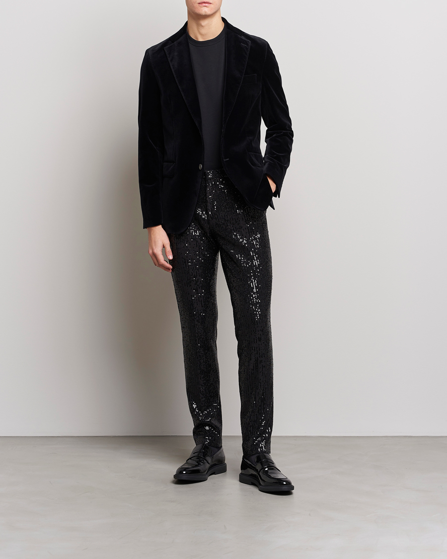 Mies | Housut | HUGO | Hesten Shiny Tuxedo Trousers Black