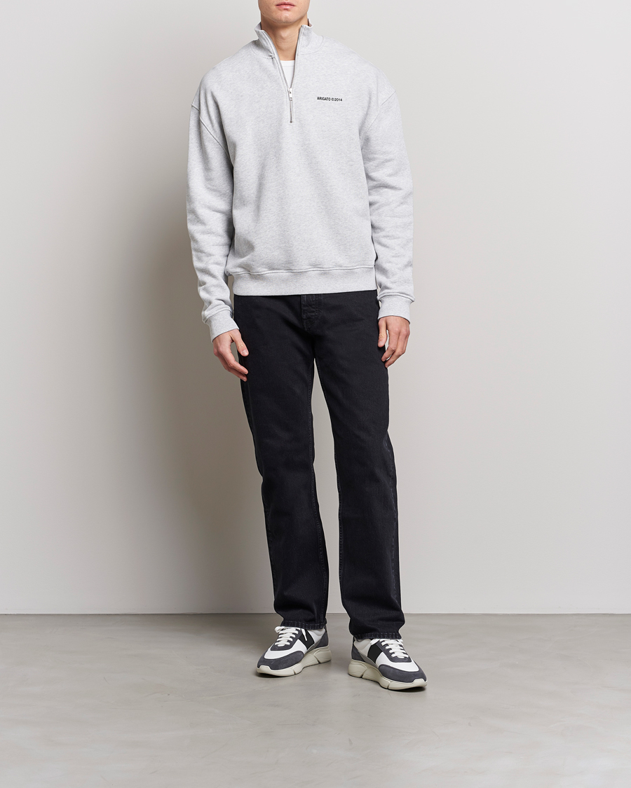 Mies | Puserot | Axel Arigato | Monogram Half Zip Sweater Grey Melange