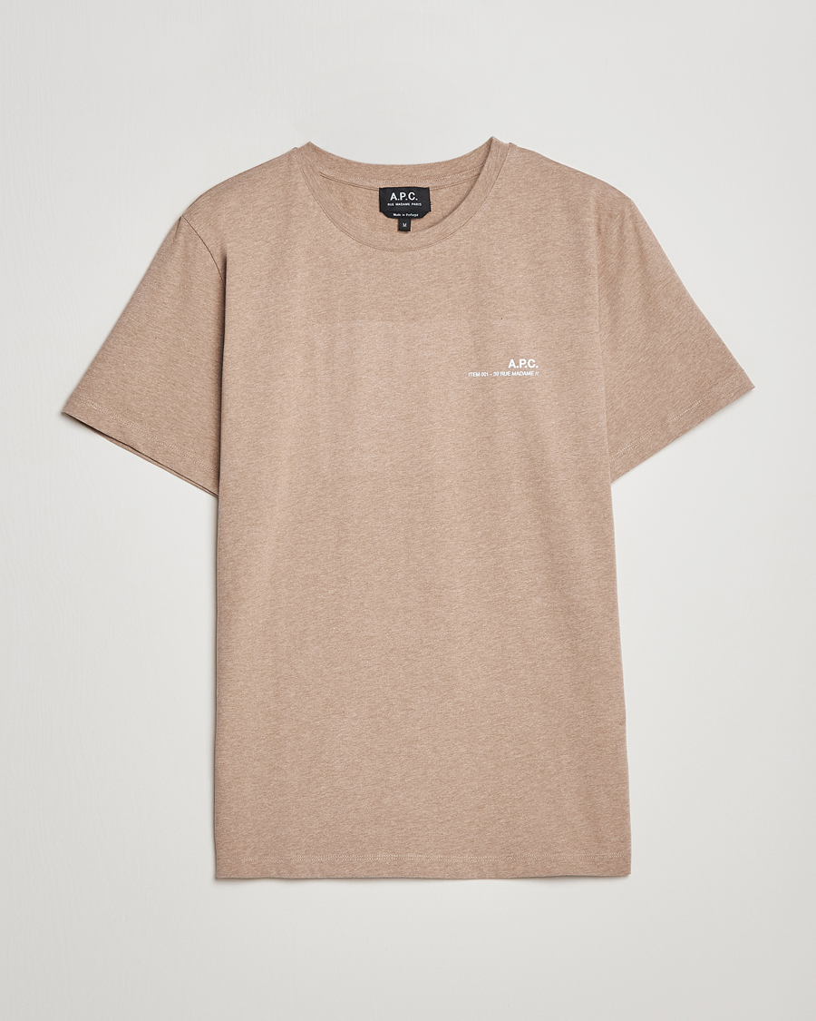 Mies | T-paidat | A.P.C. | Item T-Shirt Heather Beige
