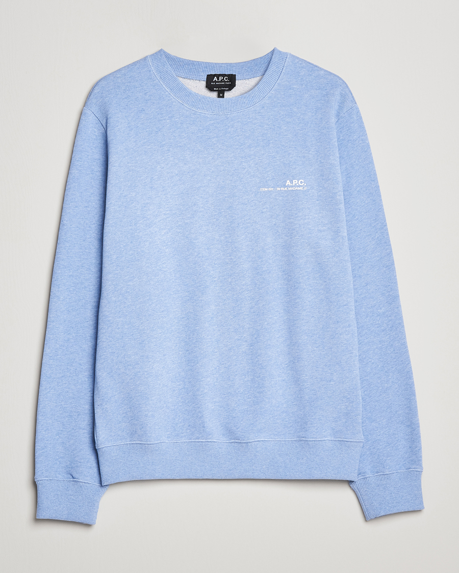 Mies | Puserot | A.P.C. | Item Sweatshirt Bleu Ciel