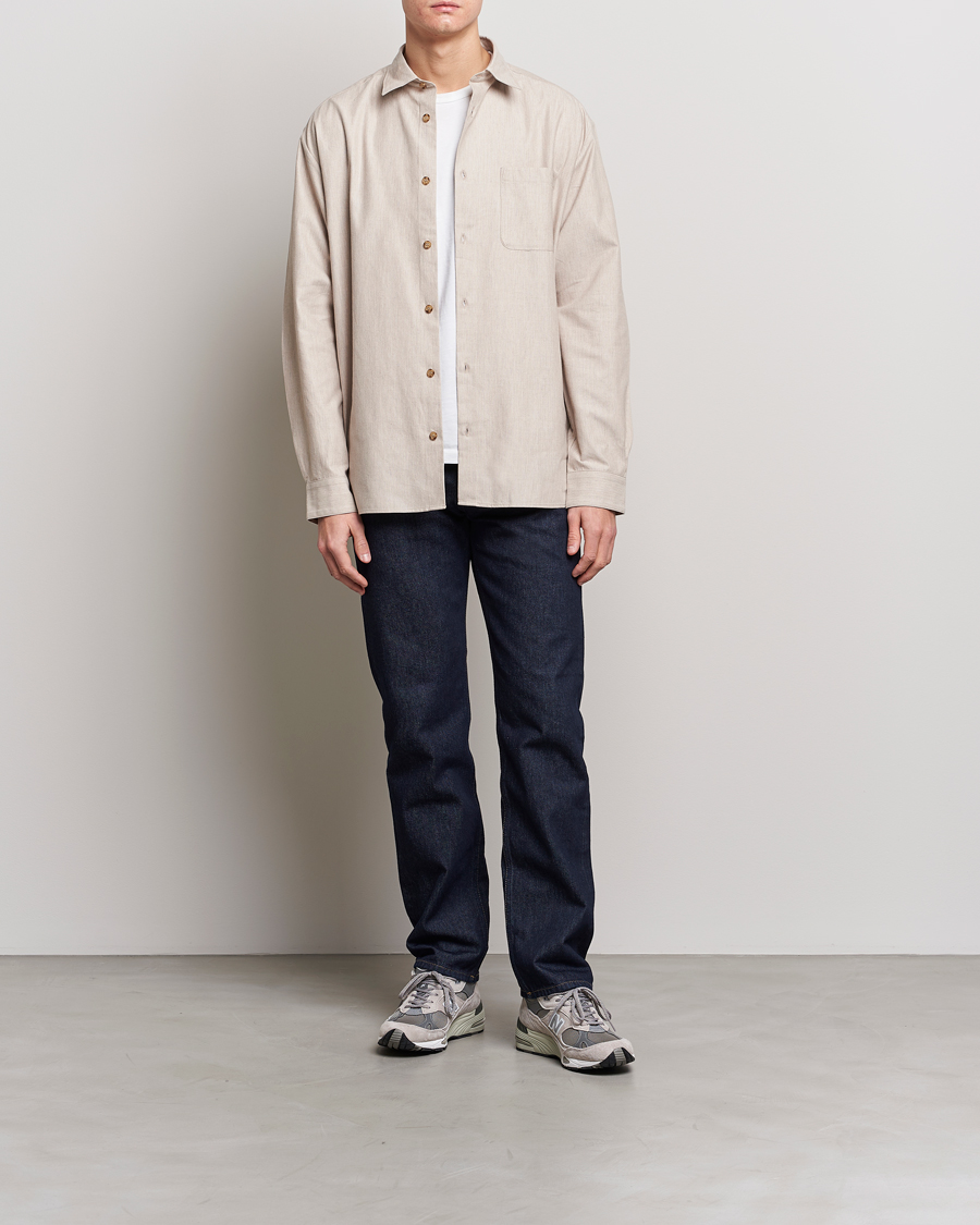 Mies | Kauluspaidat | A.P.C. | Marlo Flannel Shirt Heather Beige