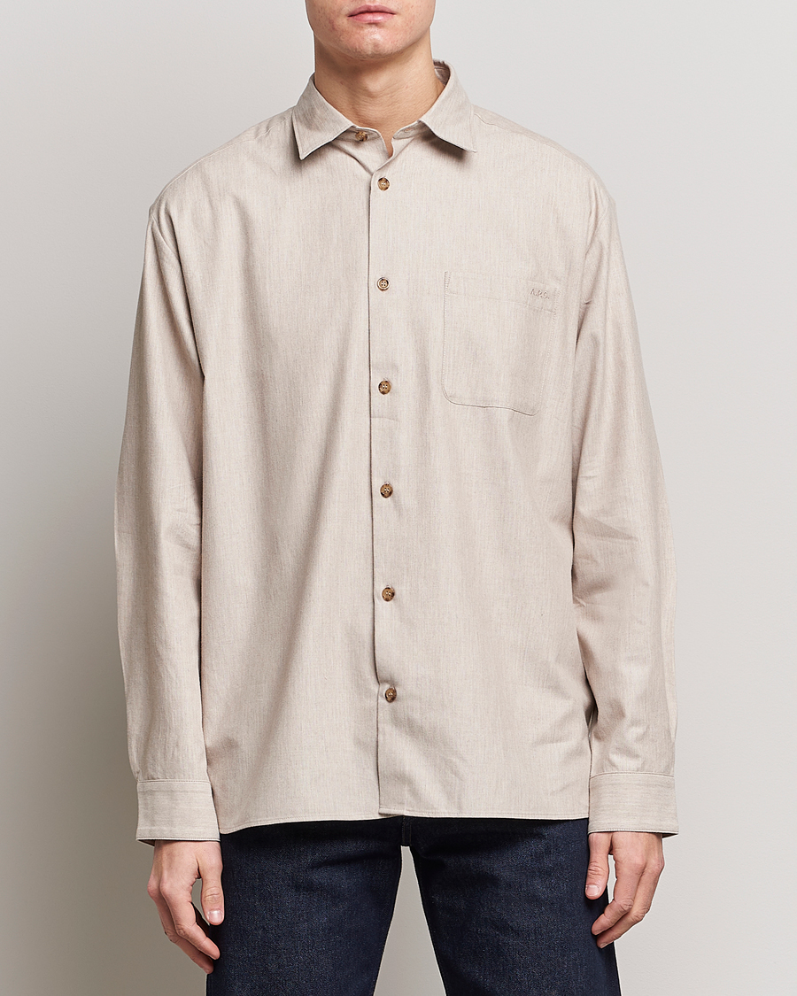 Mies |  | A.P.C. | Marlo Flannel Shirt Heather Beige