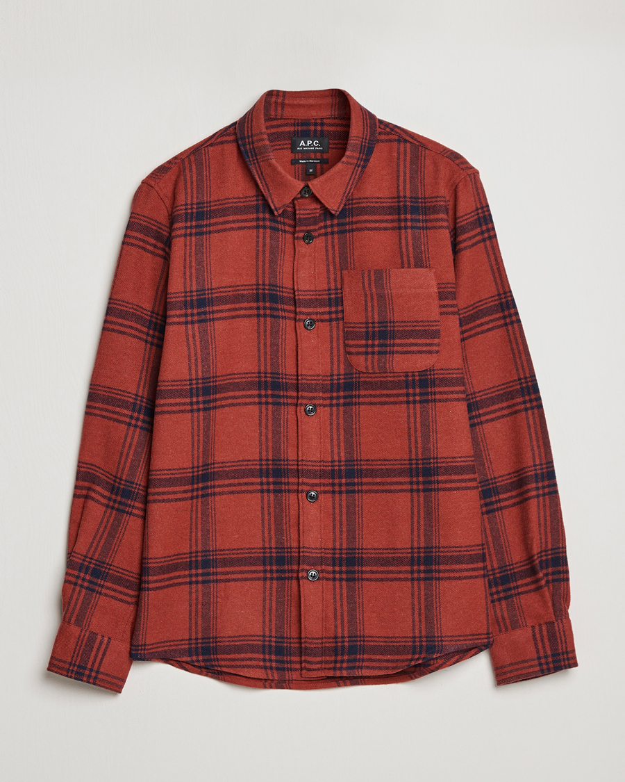 Mies | Kauluspaidat | A.P.C. | Trek Heavy Overshirt Brick Red