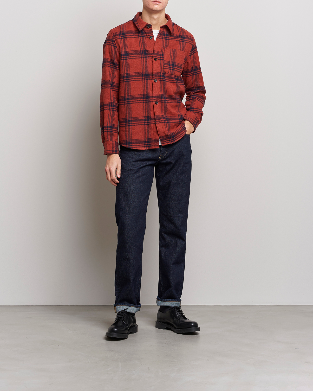 Mies | Kauluspaidat | A.P.C. | Trek Heavy Overshirt Brick Red
