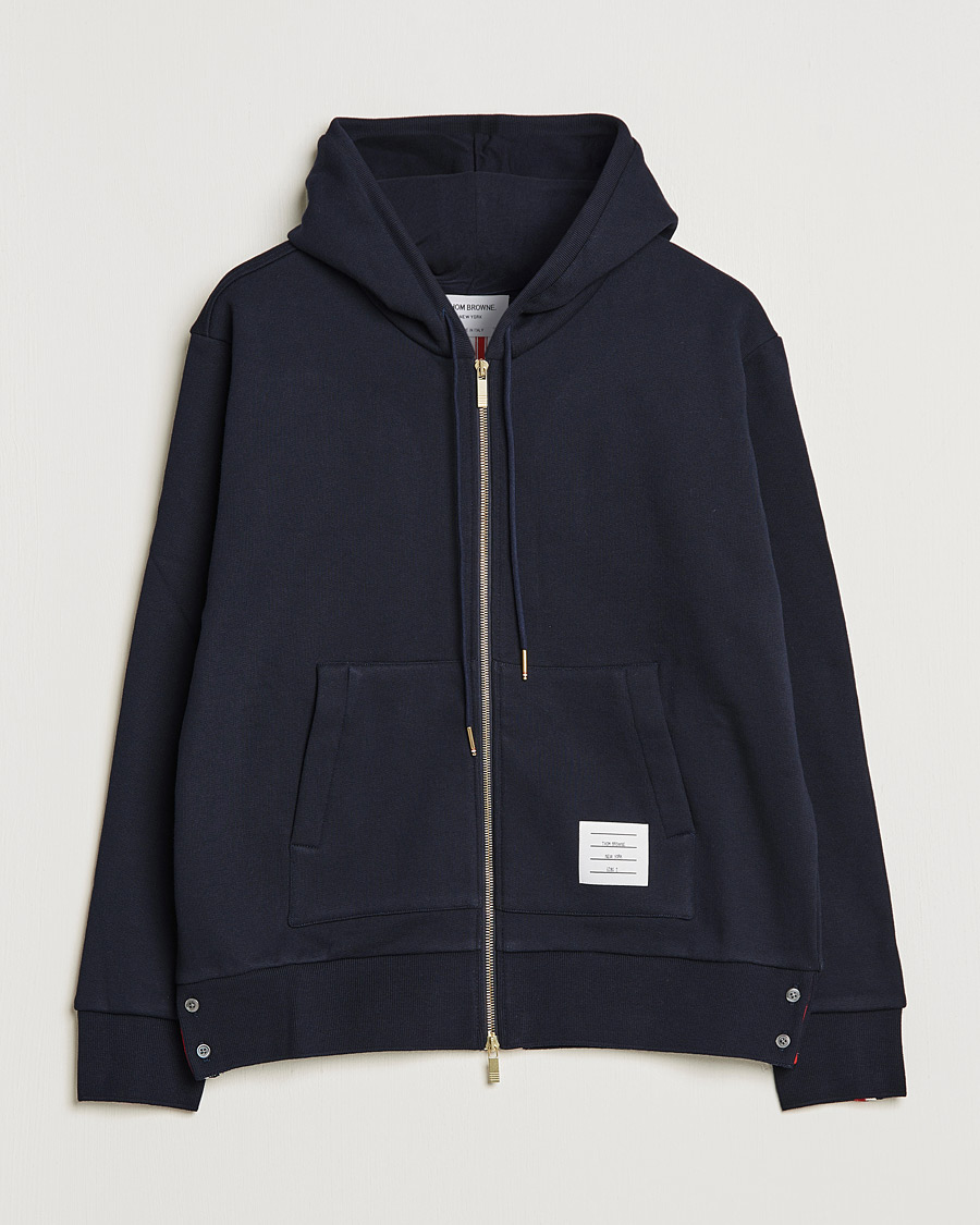 Mies | Puserot | Thom Browne | Center Back Full Zip Hoodie Navy