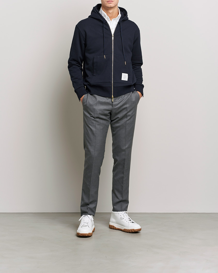 Mies | Puserot | Thom Browne | Center Back Full Zip Hoodie Navy