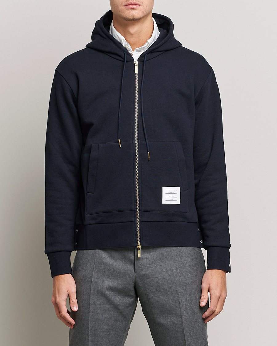 Mies | Puserot | Thom Browne | Center Back Full Zip Hoodie Navy