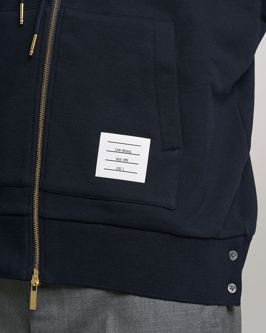Mies | Puserot | Thom Browne | Center Back Full Zip Hoodie Navy