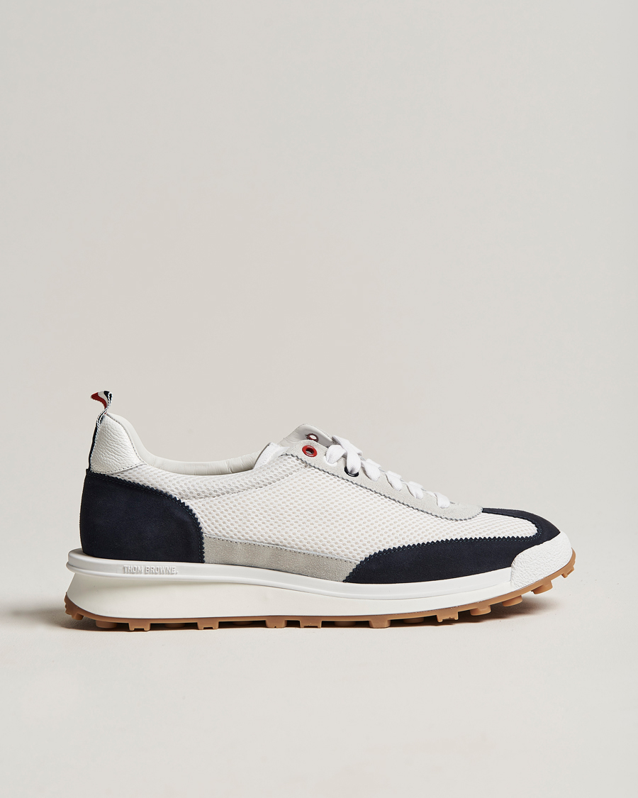 Mies | Thom Browne Tech Runner White/Navy Suede | Thom Browne | Tech Runner White/Navy Suede