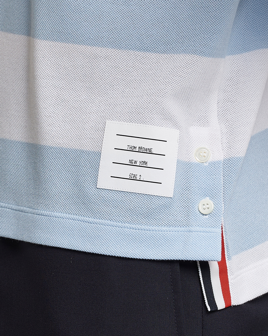 Mies | Puserot | Thom Browne | Rugby Stripe Long Sleeve Polo Light Blue