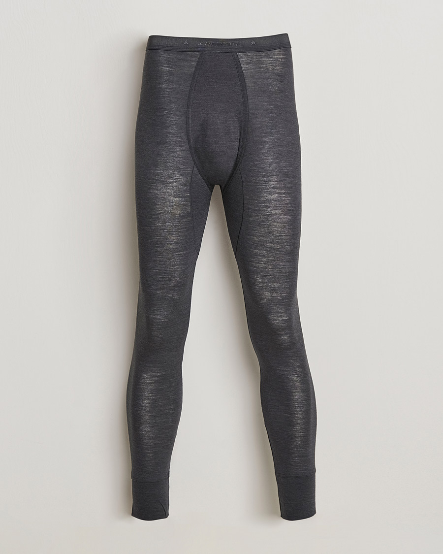 Mies | Alusvaatteet | Zimmerli of Switzerland | Wool/Silk Long Johns Charcoal
