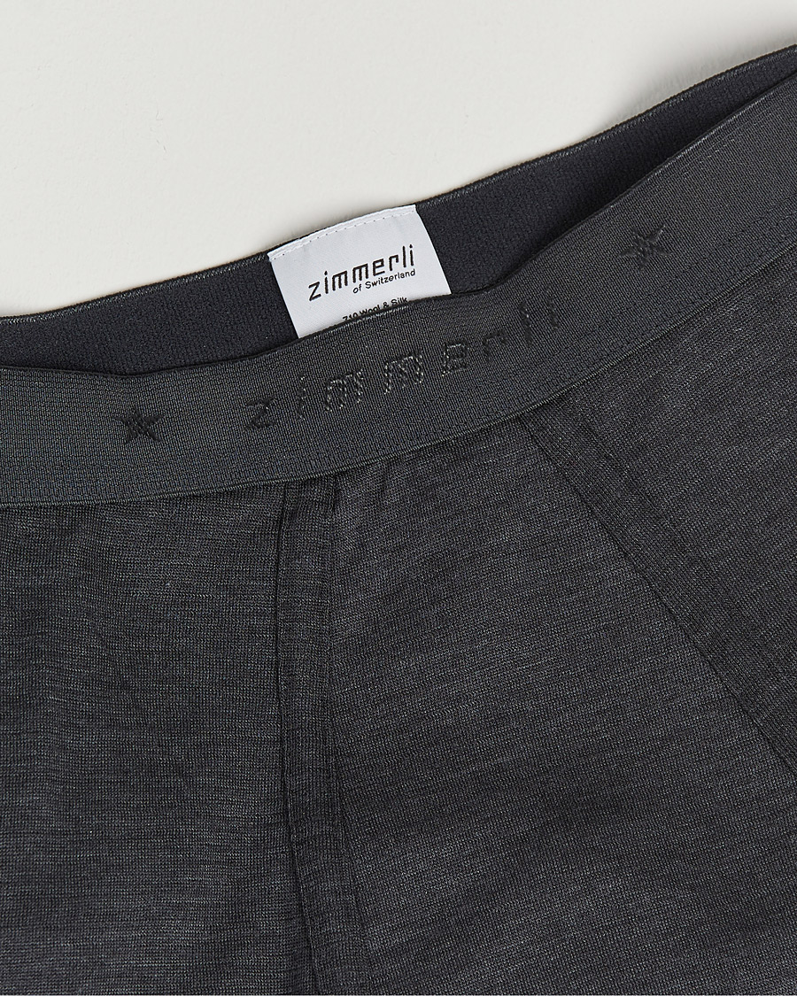 Mies | Alusvaatteet | Zimmerli of Switzerland | Wool/Silk Long Johns Charcoal