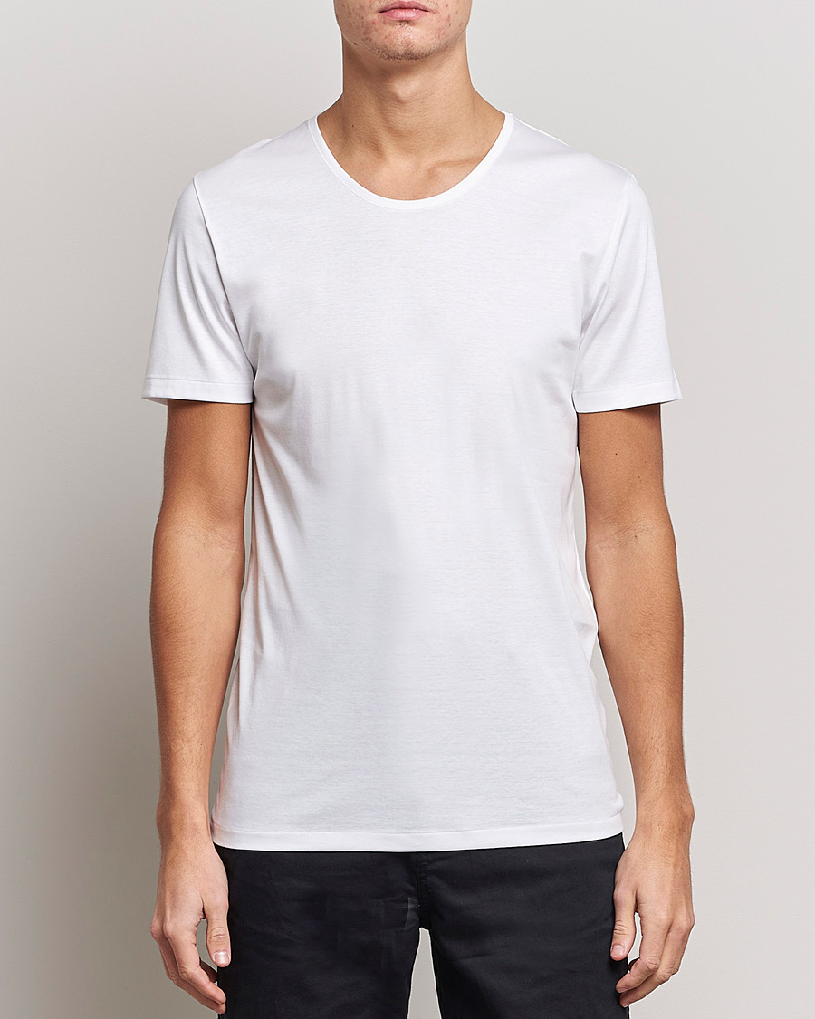 Herr | Zimmerli of Switzerland | Zimmerli of Switzerland | Sea Island Cotton Crew Neck T-Shirt White