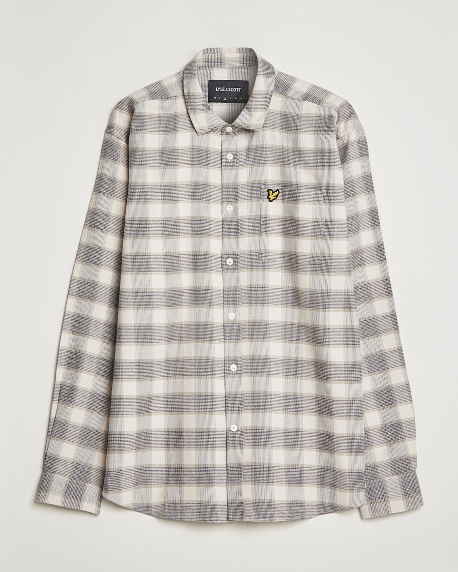 Mies | Kauluspaidat | Lyle & Scott | Checked Cotton Shirt Taupe