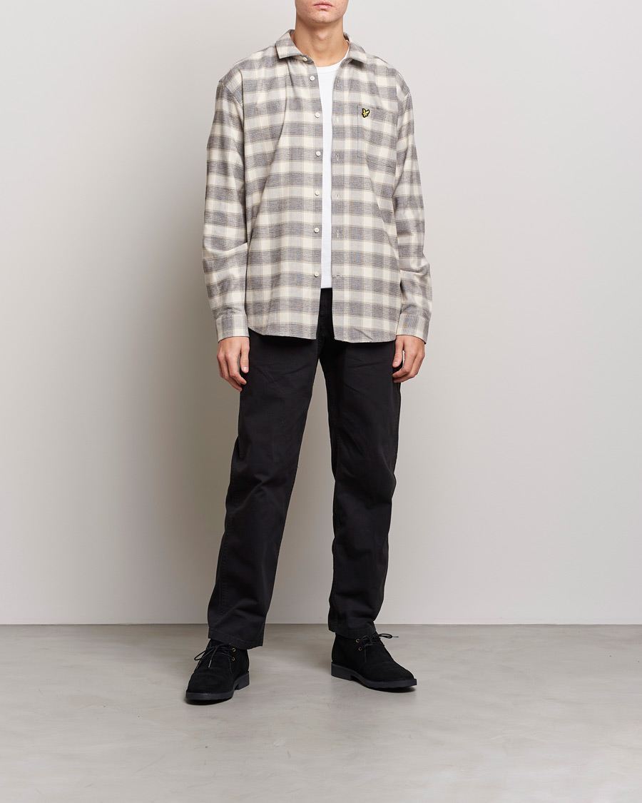 Mies | Kauluspaidat | Lyle & Scott | Checked Cotton Shirt Taupe