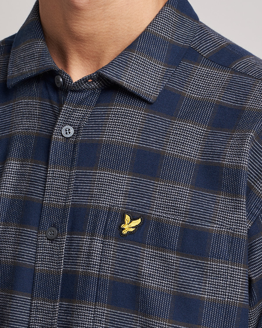 Mies | Kauluspaidat | Lyle & Scott | Checked Cotton Shirt Dark Navy