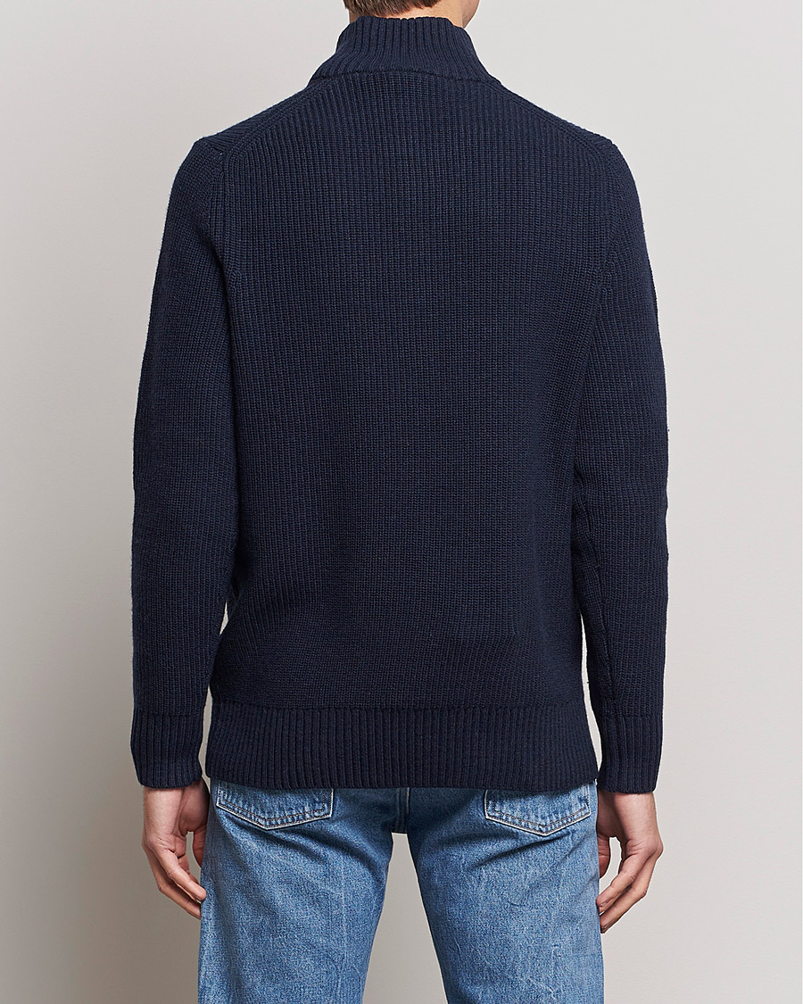 Mies | Puserot | Lyle & Scott | Ribbed Quarter Zip Sweater Navy