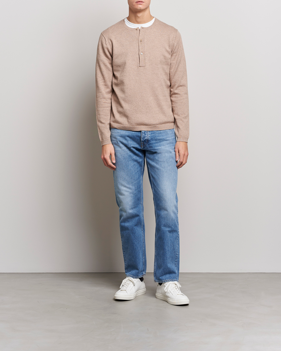 Mies | Puserot | Tiger of Sweden | Nassau Cotton Wool Knitted Sweater Beigie Melange