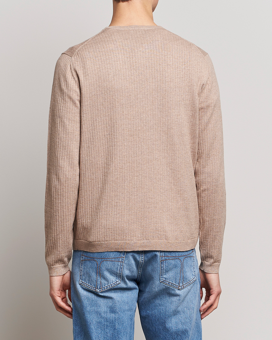 Mies | Puserot | Tiger of Sweden | Nassau Cotton Wool Knitted Sweater Beigie Melange